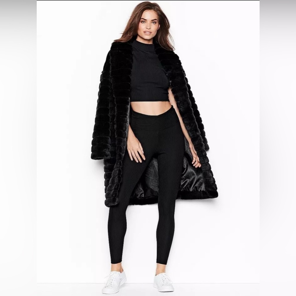 Victorias Secret Sport Fashion Show Limited Edition Faux Fur Coat Jacket Size M